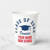 Aangepaste klas van 2025 middelbare school afstude papieren bekers (Achterkant)