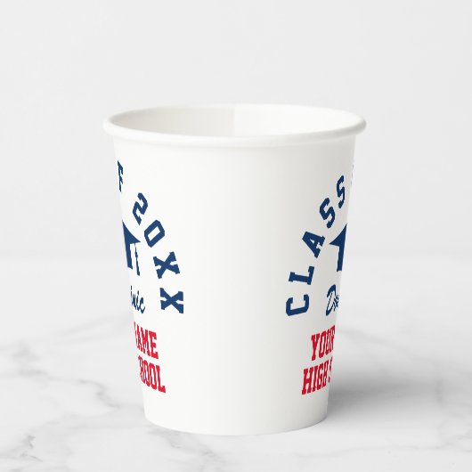 Aangepaste klas van 2025 middelbare school afstude papieren bekers (Links)