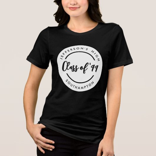 Aangepaste klas van afgestudeerden van de school R Tri-Blend Shirt (Voorkant)