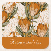 Aangepaste klasbloem in bruin voor moederdag kartonnen onderzetters (Voorkant)