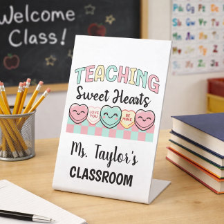 Aangepaste klaslokaal onderwijs Sweethearts Reclamebord Met Voetstuk