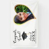 Aangepaste Klasse 2025 Afstuderen Foto Wit Afstude Spandoek (Verticaal)