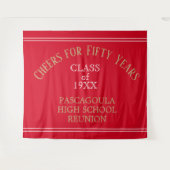 Aangepaste klasse 50 jaar reünie tapestry back-dro wandkleed (Voorkant (horizontaal))