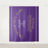 Aangepaste klasse 50-jaars reünie tapijt achtergro wandkleed (Voorkant)