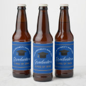 Aangepaste klasse Blue Gold Graduation Party van 2 Bier Etiket (Flessen)