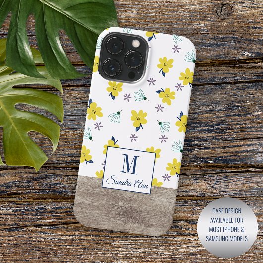 Aangepaste Klasse Lentebloemen Bloem Kunstpatroon Case-Mate iPhone Case