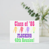 Aangepaste klasse reünie jaren 1980 stijl briefkaart (Staand voorkant)