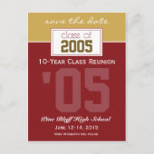 Aangepaste klasse Reunion Save-the-Date kondiging Briefkaart (Voorkant)