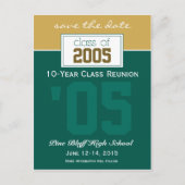 Aangepaste klasse Reunion Save-the-Date kondiging Briefkaart (Voorkant)