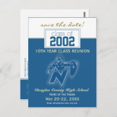 Aangepaste klasse Reunion Save-the-Date kondiging Briefkaart (Voorkant / Achterkant)
