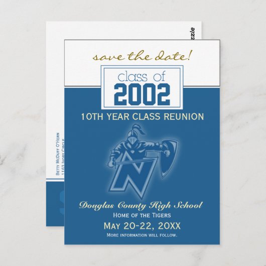 Aangepaste klasse Reunion Save-the-Date kondiging Briefkaart (Voorkant / Achterkant)