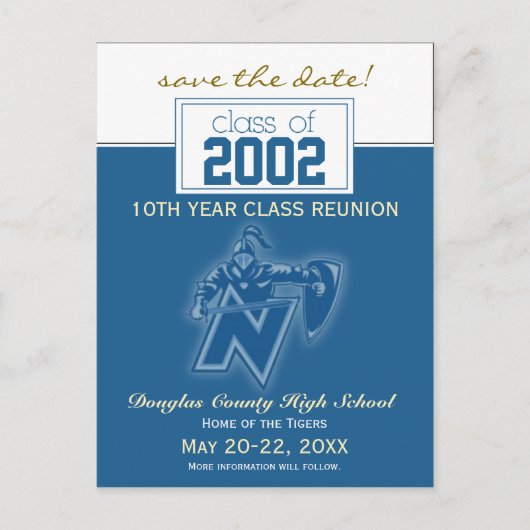 Aangepaste klasse Reunion Save-the-Date kondiging Briefkaart (Voorkant)
