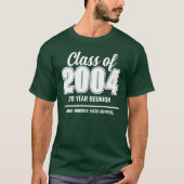 Aangepaste Klasse van 2004 20 Jaar High School Reu T-shirt (Voorkant)