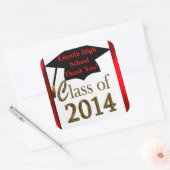 Aangepaste klasse van 2014 Afstuderen Dank u Stick Vierkante Sticker (Envelop)