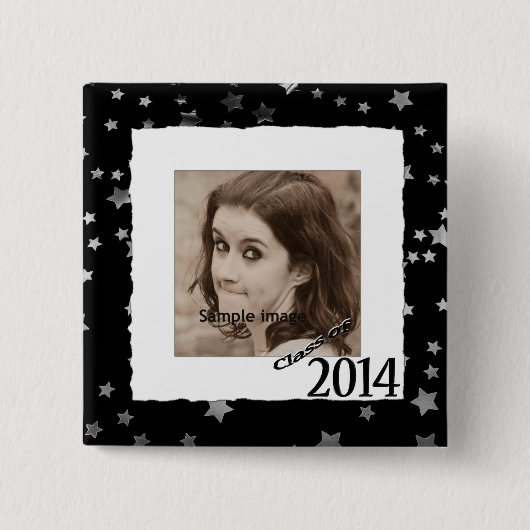 Aangepaste klasse van 2014 Afstuderen Foto Lijsten Vierkante Button 5,1 Cm (Voorkant)