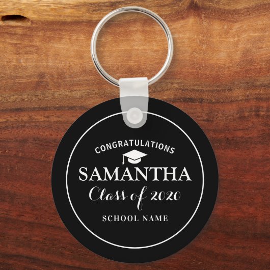 Aangepaste klasse van 2020 Afstuderen zwart Sleutelhanger (Achterkant)