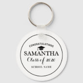 Aangepaste klasse van 2020 Afstuderen zwart-wit Sleutelhanger (Achterkant)