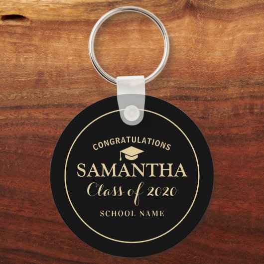 Aangepaste klasse van 2020 Afstuderen zwart zonlic Sleutelhanger (Achterkant)