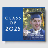 Aangepaste klasse van 2023 Afstuderen blauwe foto Gastenboek (Voorkant)