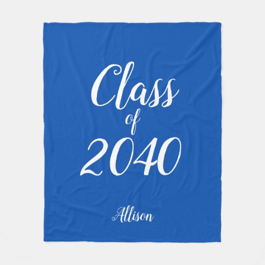 Aangepaste klasse van Afstuderen Royal Blue Fleece Deken (Voorkant)