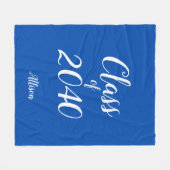 Aangepaste klasse van Afstuderen Royal Blue Fleece Deken (Voorkant (Horizontaal))