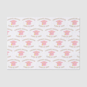 Aangepaste klasse van de 20xx roze korpschotel tissuepapier