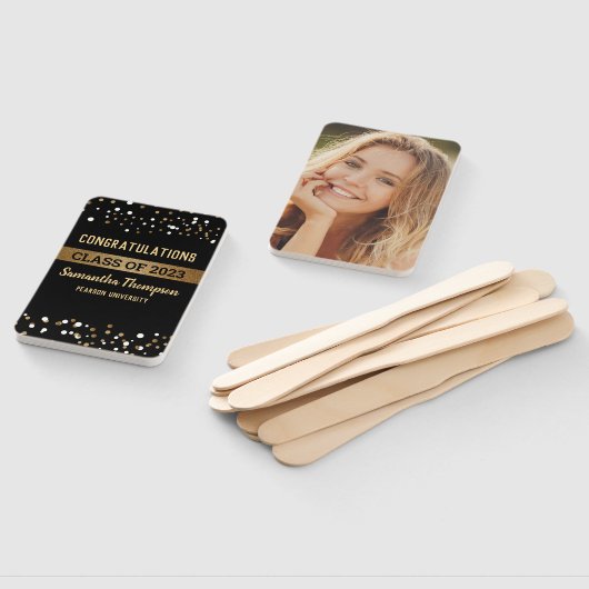 Aangepaste klasse van de gouden zwarte Afstuderen  Handwaaier (Niet-gemonteerd)