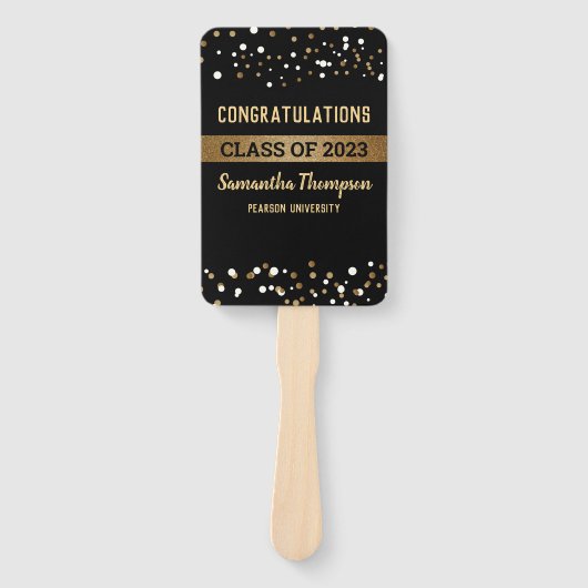 Aangepaste klasse van de gouden zwarte Afstuderen  Handwaaier (Voorkant)