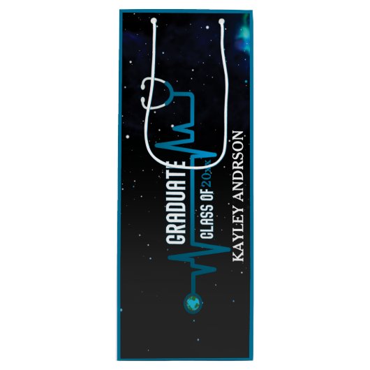 Aangepaste klasse van de toekomstige verpleegkundi wijn cadeautas (Voorkant)