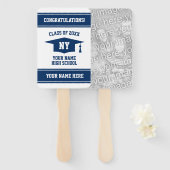 Aangepaste klasse van foto van afgestudeerden in d handwaaier (Voorkant en achterkant)