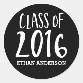 Aangepaste klasse van het Afstudeerder 2016 Envelo Ronde Sticker