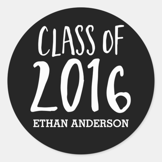 Aangepaste klasse van het Afstudeerder 2016 Envelo Ronde Sticker (Voorkant)