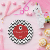 Aangepaste klasse van het Chevron Red Afstudeerder Papieren Bordje (Feest)