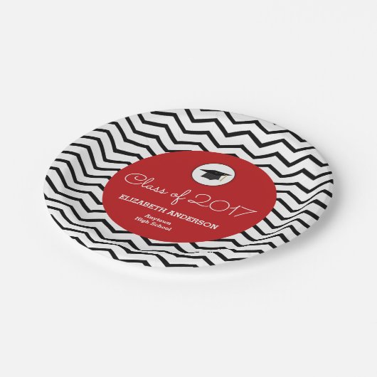 Aangepaste klasse van het Chevron Red Afstudeerder Papieren Bordje (Gekanteld)