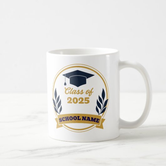 Aangepaste Klasse van [Year] Afstuderen & Schoolna Koffiemok (Rechts)