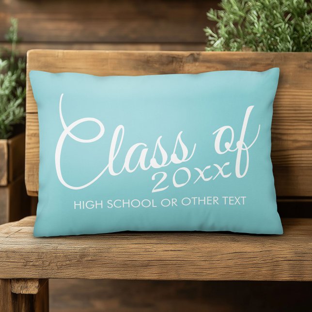 Aangepaste klasse voor Afstuderen of Reunion Aqua Decoratief Kussen (Custom Graduation Pillow)