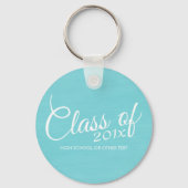 Aangepaste klasse voor Afstuderen of Reunion Aqua Sleutelhanger (Voorkant)
