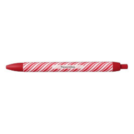 Aangepaste Klassic Candy Cane Stripe Zwarte Inkt Pen