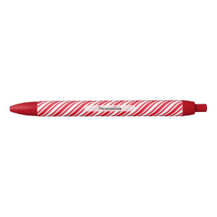 Aangepaste Klassic Candy Cane Stripe Zwarte Inkt Pen