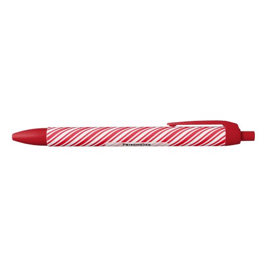 Aangepaste Klassic Candy Cane Stripe Zwarte Inkt Pen (Bovenkant)