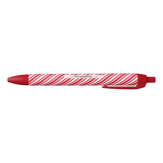 Aangepaste Klassic Candy Cane Stripe Zwarte Inkt Pen (Bodem)