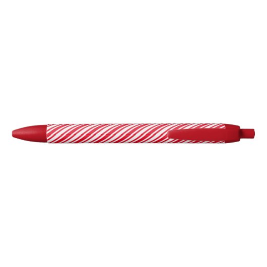 Aangepaste Klassic Candy Cane Stripe Zwarte Inkt Pen (Achterkant)