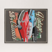 Aangepaste klassieke auto's uit 1950 Jigzaag Puzzl Legpuzzel (Horizontaal)
