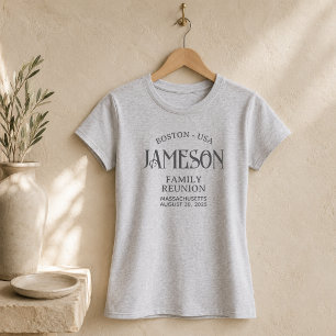 Aangepaste Klassieke Boog Script Familie Reünie T-shirt
