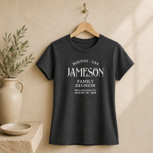 Aangepaste Klassieke Boog Script Familie Reünie T-shirt