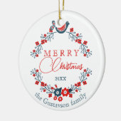 Aangepaste Klassieke Charmante Vredesduif op Berry Keramisch Ornament (Links)