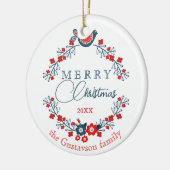 Aangepaste Klassieke Charmante Vredesduif op Berry Keramisch Ornament (Links)