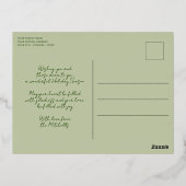 Aangepaste klassieke dennenboomnaalden Goud Folie Feestdagen Briefkaart (Achterkant)