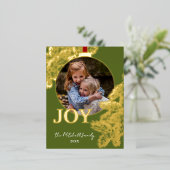 Aangepaste klassieke dennenboomnaalden Goud Folie Feestdagen Briefkaart (Staand Voorkant)