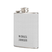 Aangepaste klassieke Faux Linen Silver Grey Heupfles (Links)